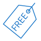 blue outline of free tag