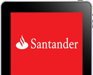 santander logo on a tablet