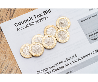 Coins on a council tax bill