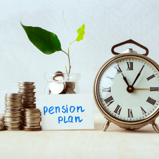coinstack beside pension plan jar