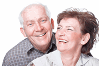 close up of happy elderly couple