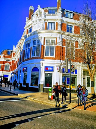 Metro bank branch in the street