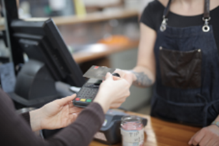 a person paying with their card